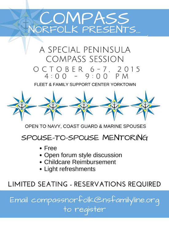 COMPASS Norfolk is holding a special session on the peninsula next Tuesday & Wednesday (October